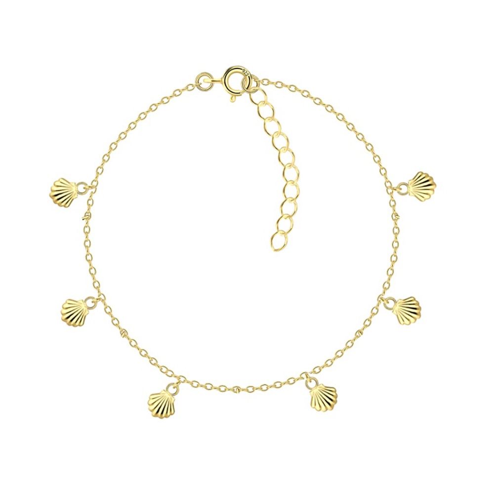 DPI - Sterling Silver Shell Charm Bracelet with Extension BR404-G