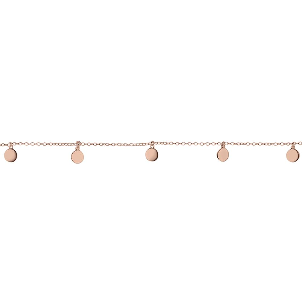 DPI - Sterling silver RG plate circle pendant bracelet 17 + 1.5CM BR255-RG