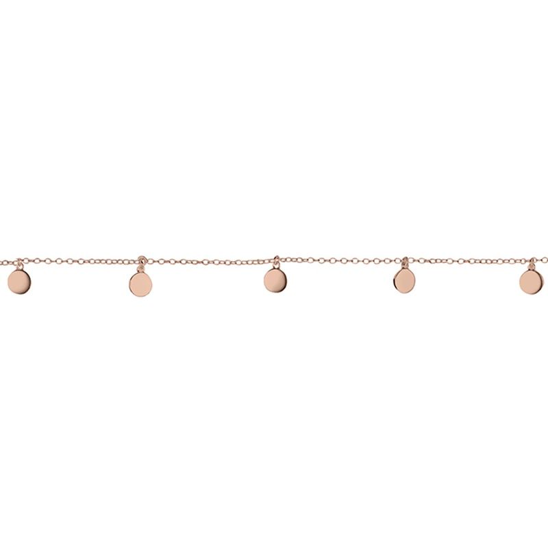 DPI - Sterling silver RG plate circle pendant bracelet 17 + 1.5CM BR255-RG