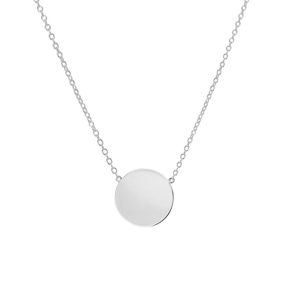 DPI s/s necklace w/round disc N323-SILVER