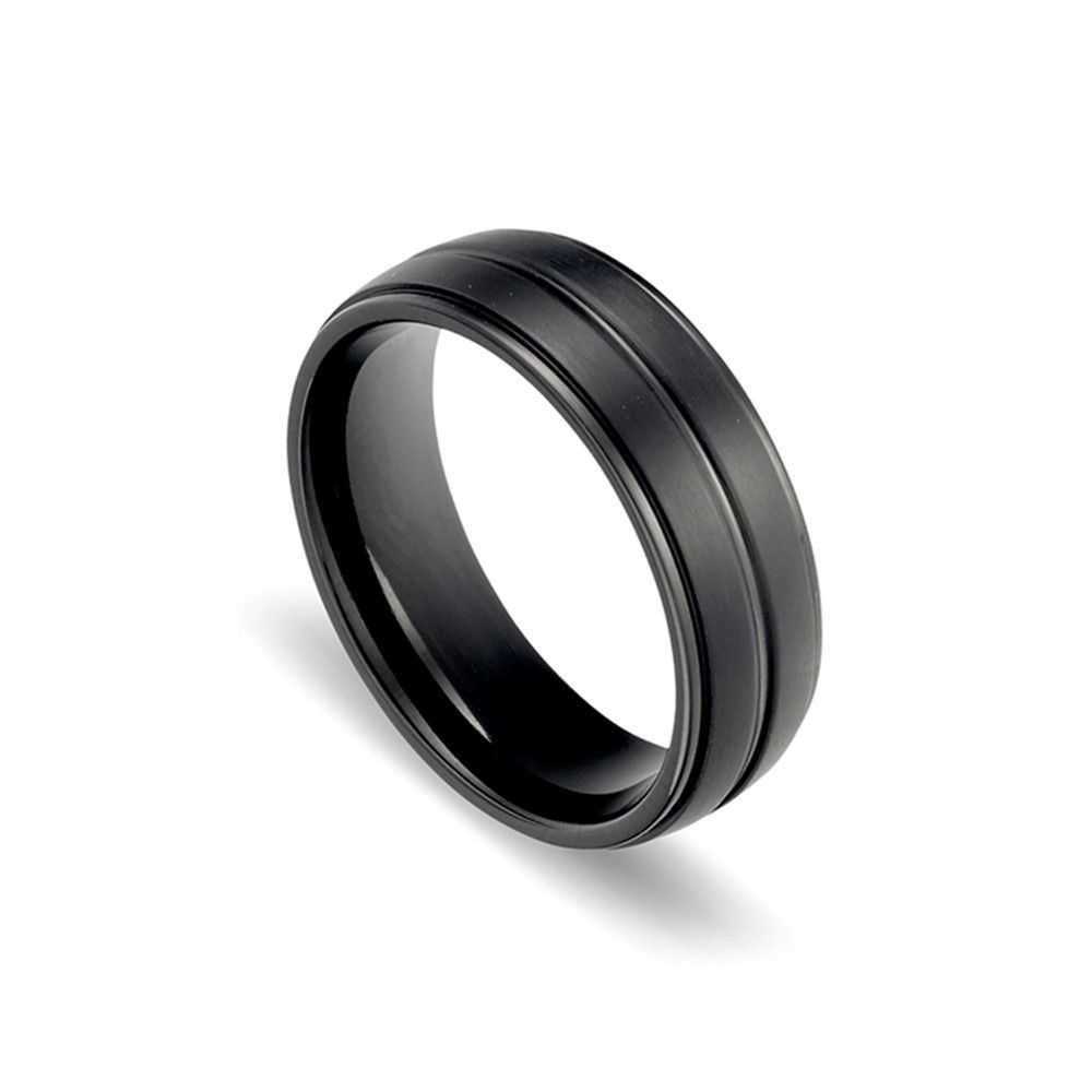 DPI - Blaze titanium men’s 7mm ring with black IP Plating size 11 TIR19-11