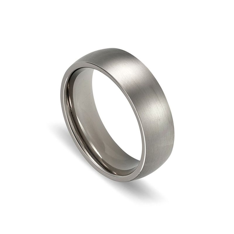 DPI - Blaze titanium men’s matte and polished steel colour 7mm ring size 10 TIR20-10