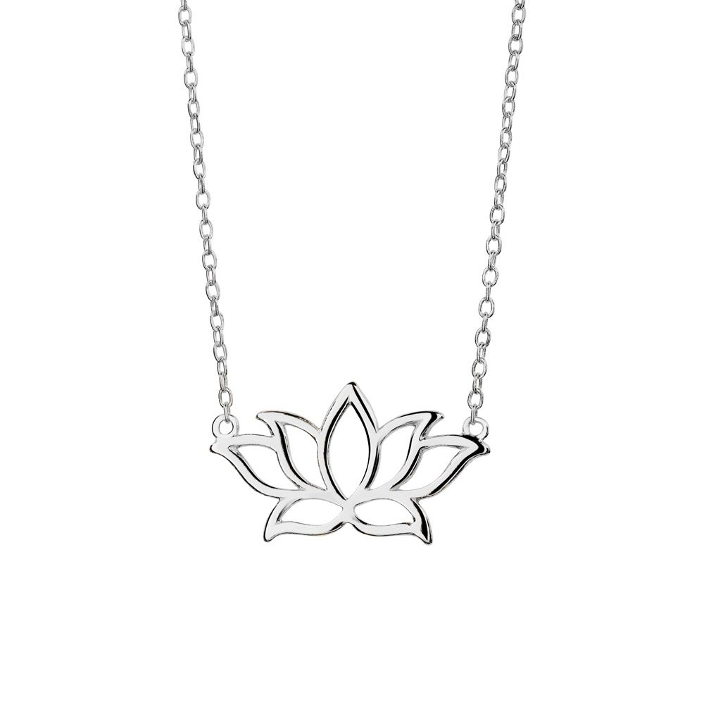 DPI - s/silv lotus flower cut out N/L 42+3cm N169-S