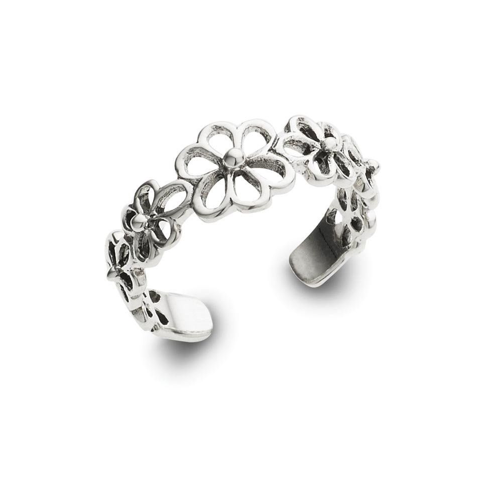 DPI - s/silv daisy chain toe ring T37