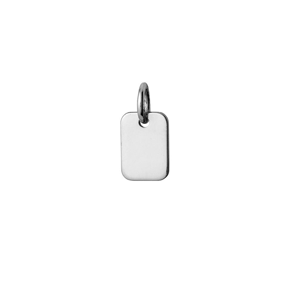 DPI - Sterling silver 10mm rectangle tag pendant - engravable P998-S