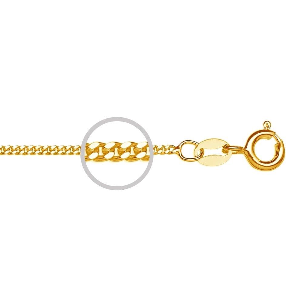 DPI - Sterling silver tight curb chain with gold plating CH1G-45CM