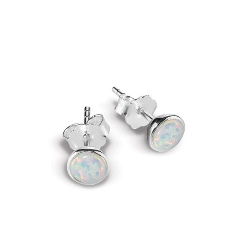 Sterling silver opalite studs