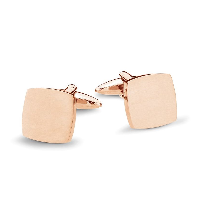 DPI LUX Blaze stainless steel cufflinks with brushed finish rose gold SSCL51-RG