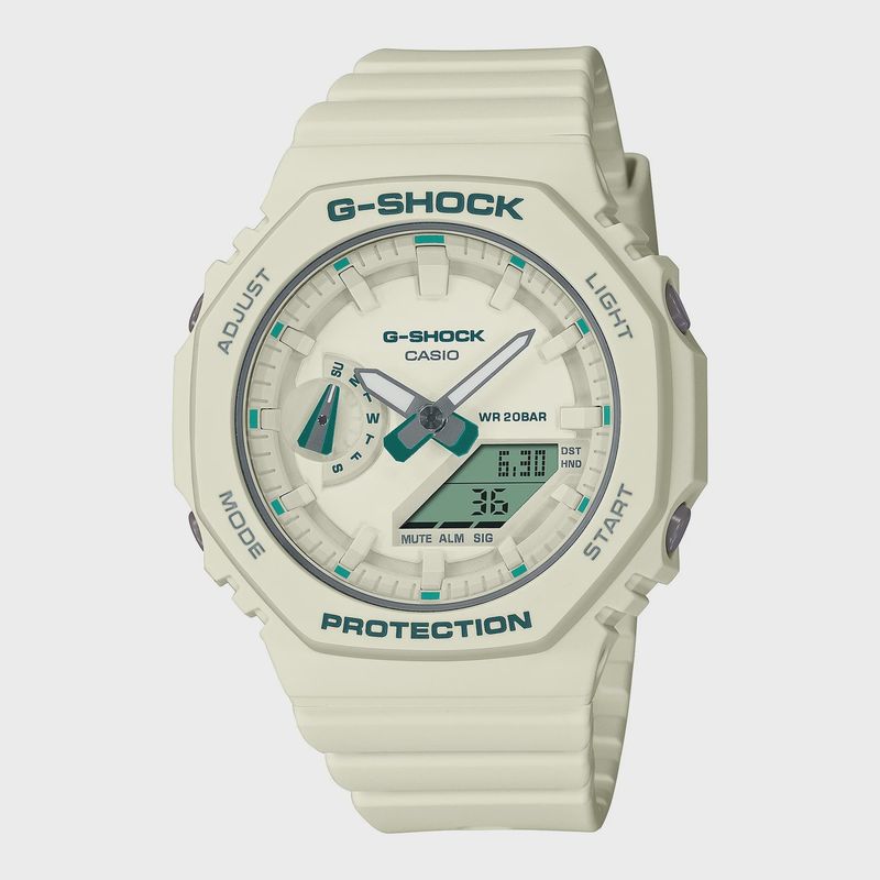 CASIO G-Shock 200m, white face, resin band GMAS2100GA-7A