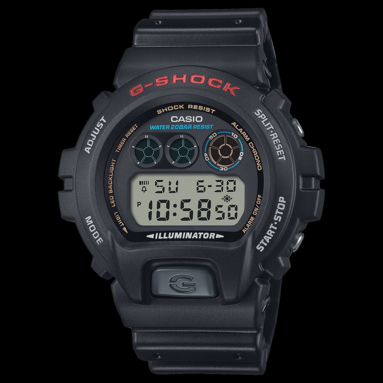 G-Shock DIG DW6900-1,black case and resin band DW6900U-1D