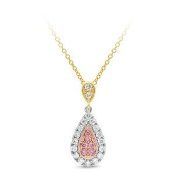 McAskill - Argyle Pink Diamond Pendant, 9ct Tri Tone (w/g, r/g, y/g) Gold  P902PB-9YWRD-4