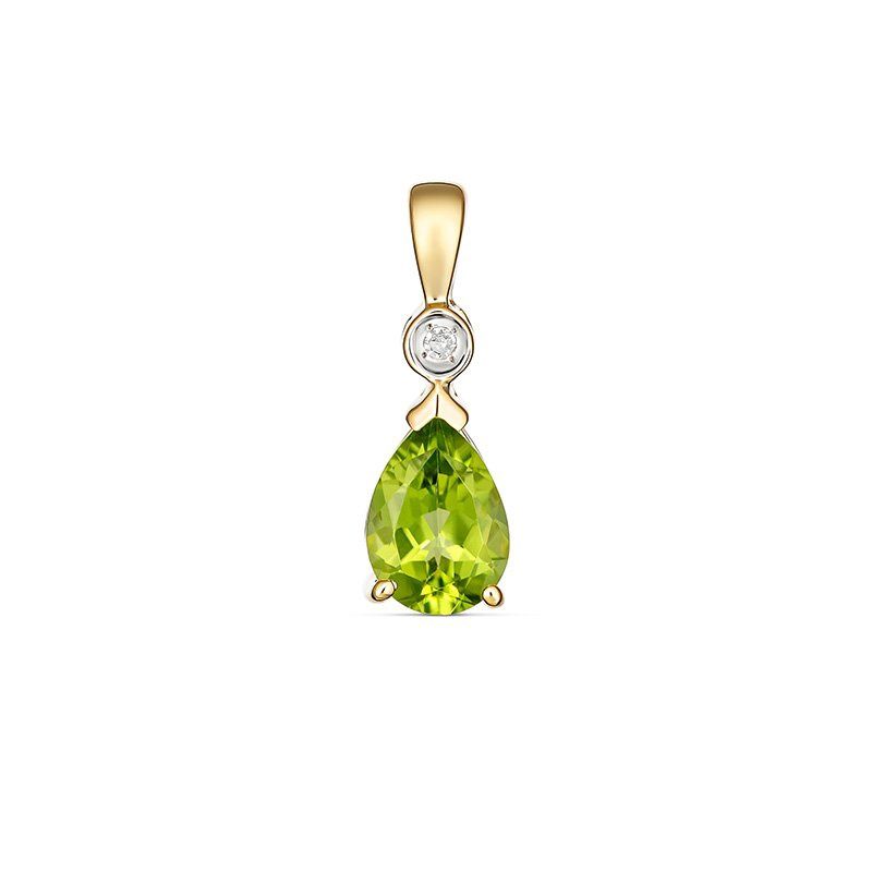 Sadie Peridot &amp; Diamond Pendant 9kt Yellow Gold