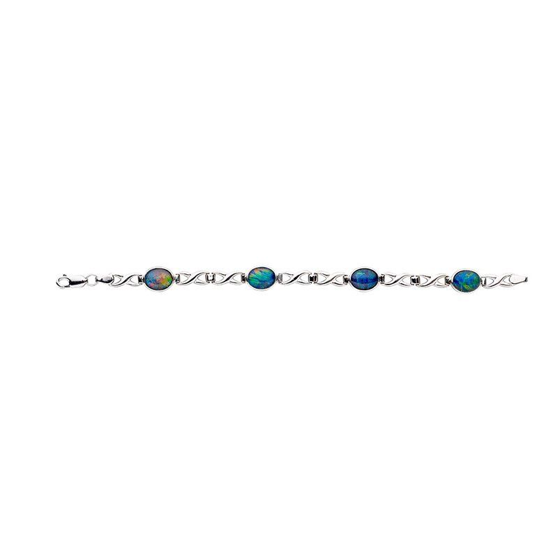 Paterson s/s 10x8mm oval (x4) triplet opal bracelt BL3-10X8TA
