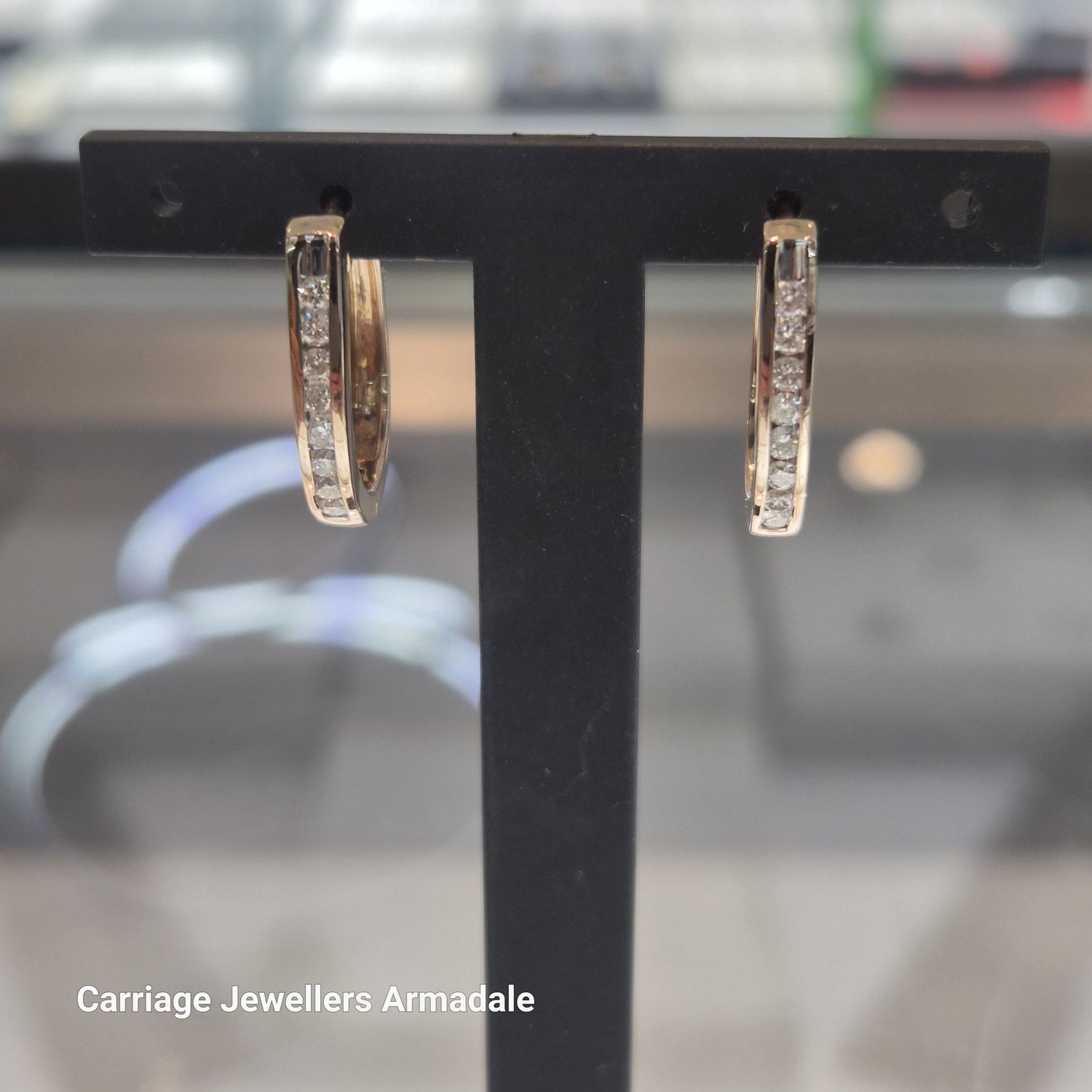 9ct Rose Gold Channel Setting Oval Huggies