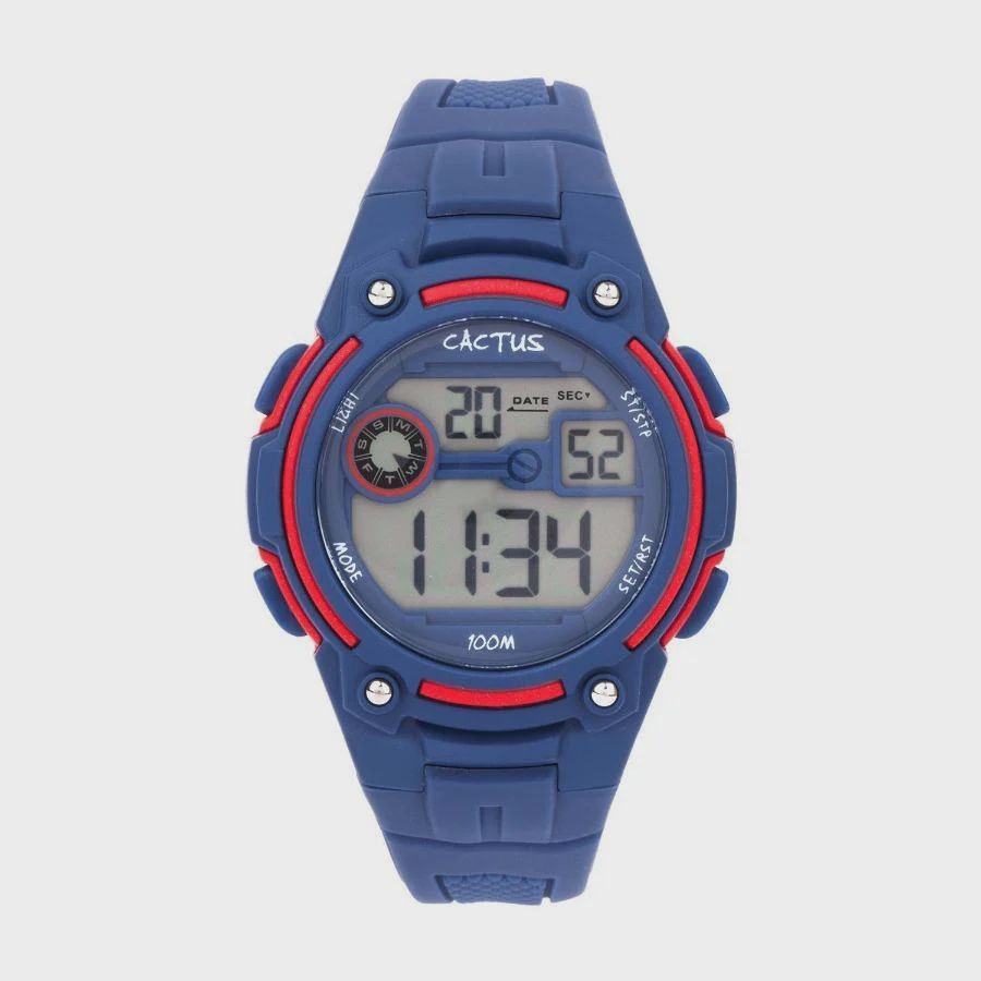 Cactus Rambler Navy Blue &amp; Red Digital LCD Watch CAC-115-M03