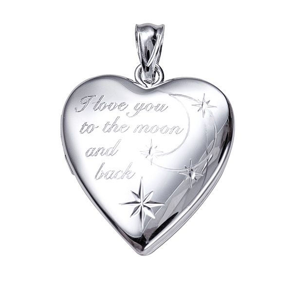SS 20MM 'MOON AND BACK' HEART LOCKET L102