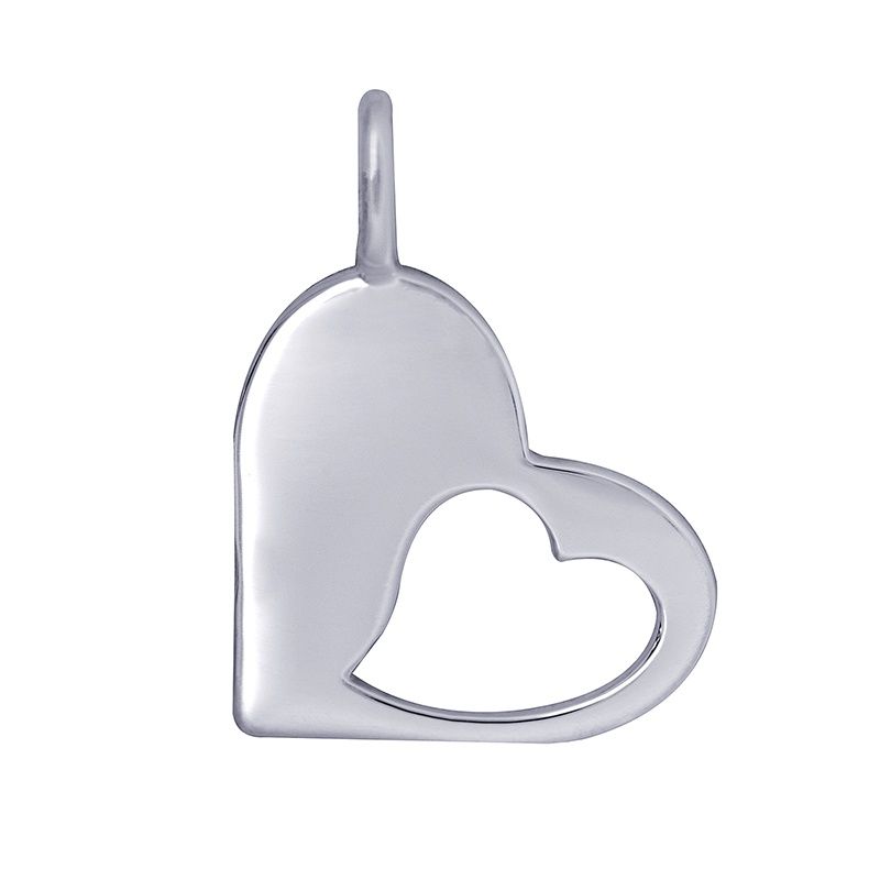 SS HEART PENDANT W SMALL CUT-OUT HEART P515