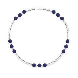 Sterlign Silver Elastic ball bracelet w/ Gemstones 2mm