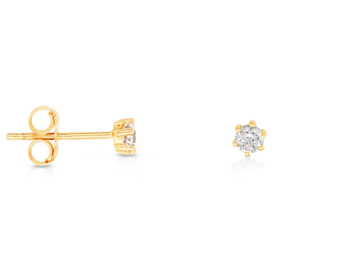 Worth   Doughlas 9ct y/gold 3mm  cz stud IE1487-9Y-Z