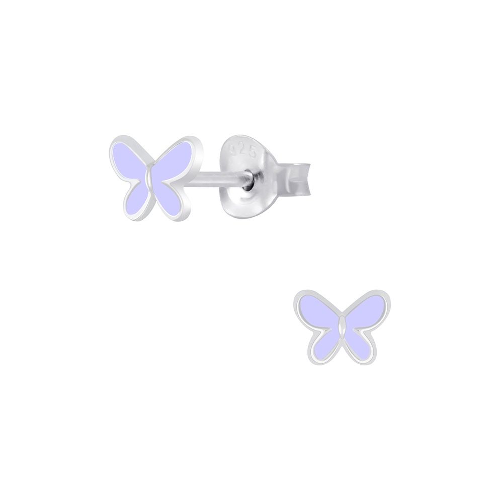 Tiny Treasures sterling silver children’s butterfly stud earring - purble TTSE45-PUR