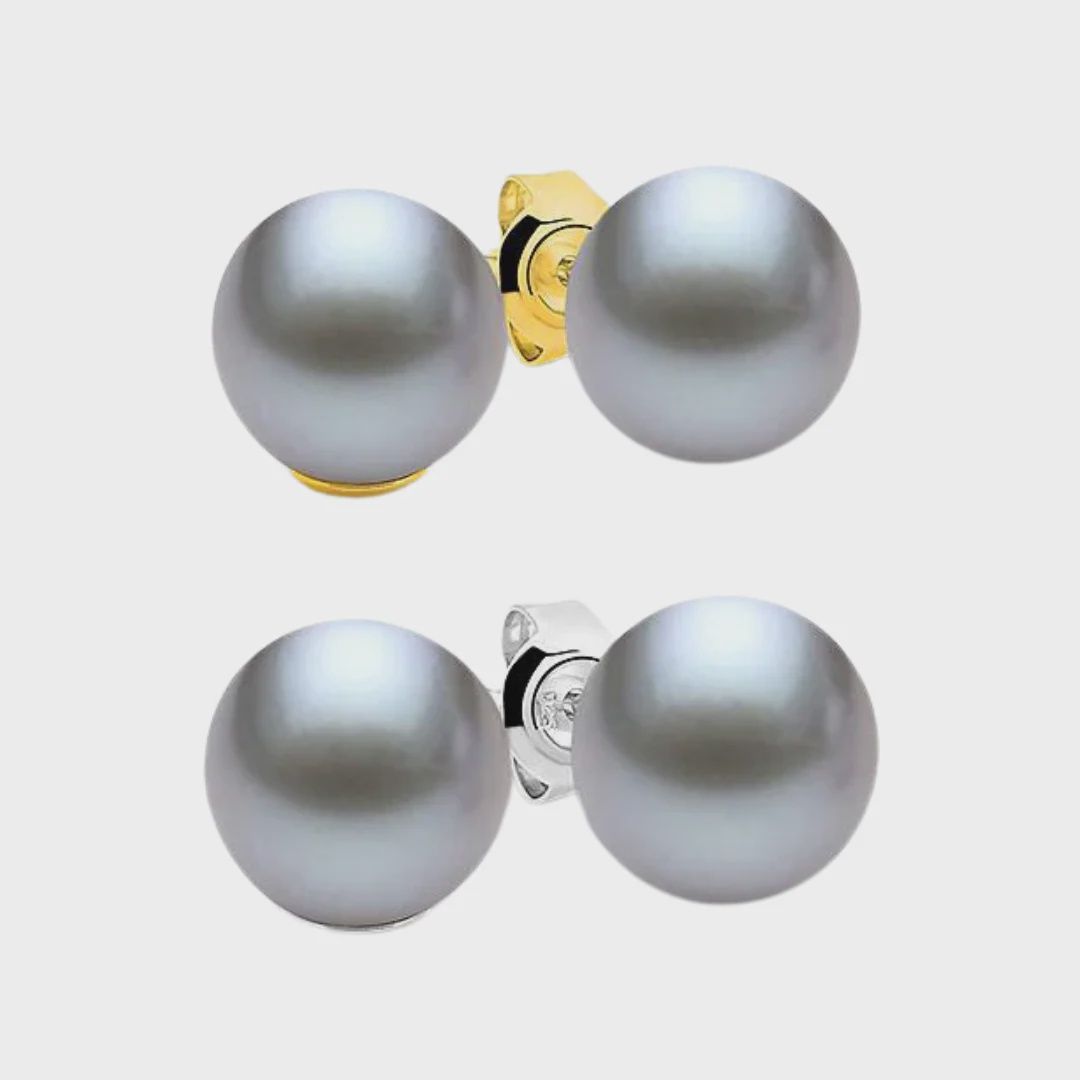 S/S dyed grey round 4-4.5mm FWP studs IEEJ84MMS
