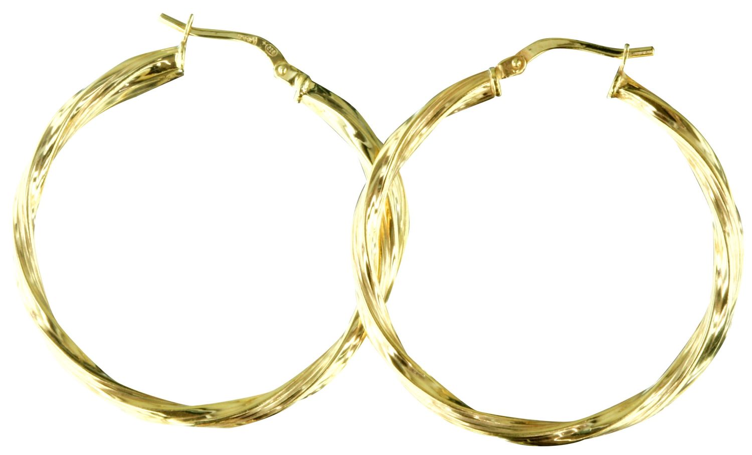 W D 9Y silver filled 33mm twisted hoops IE0931-9YSS