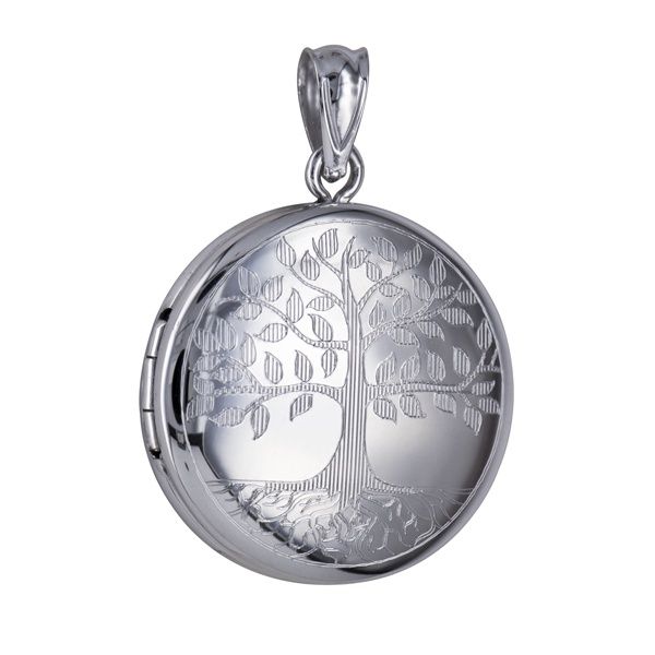 SS 20MM ROUND TREE OF LIFE LOCKET L337