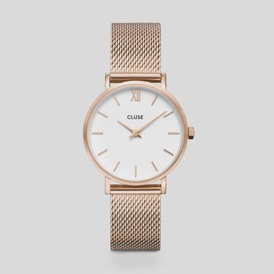 Cluse Minuit Mesh Rose gold/White CW0101203001