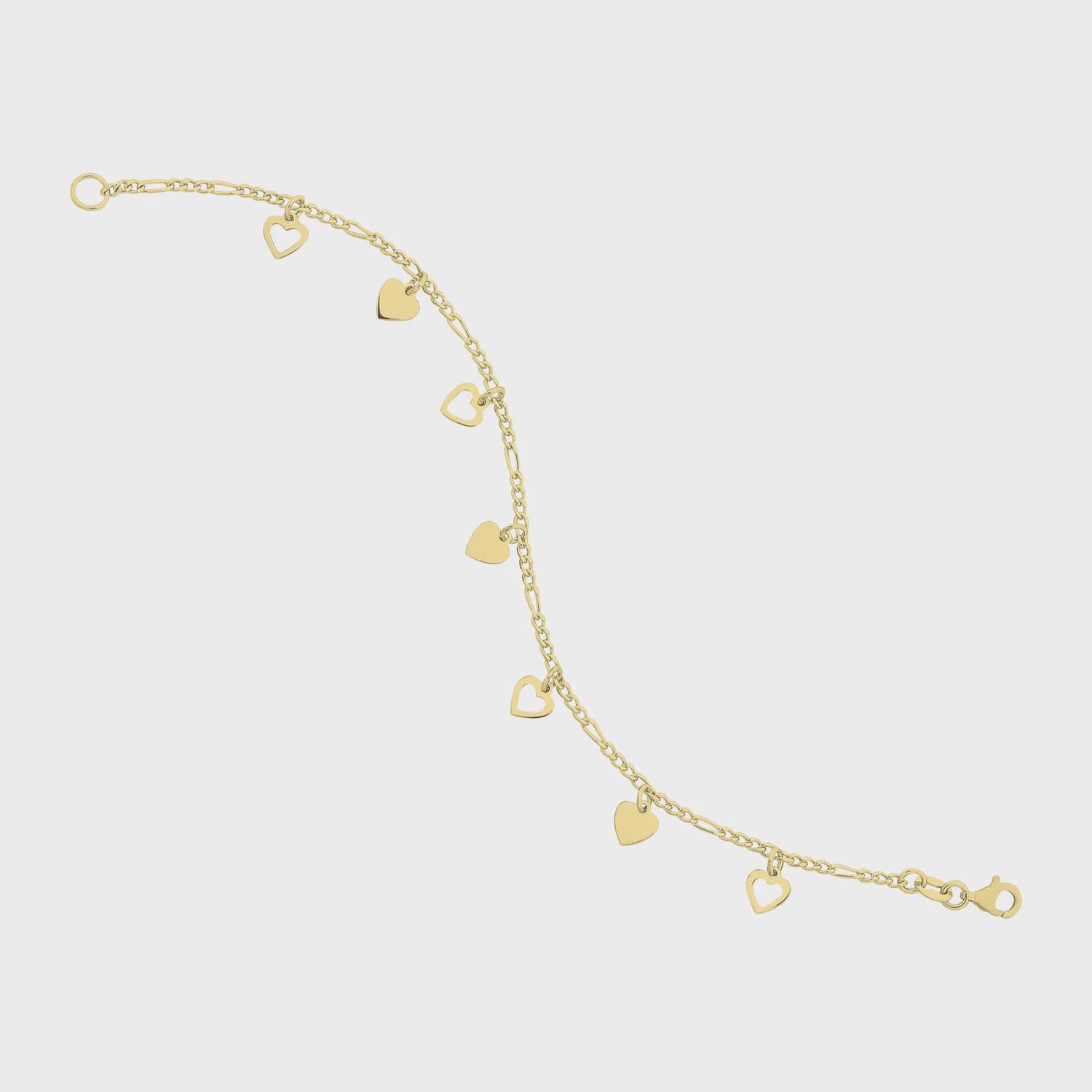 M3358   925  GOLD PLATED HEART BRACELET