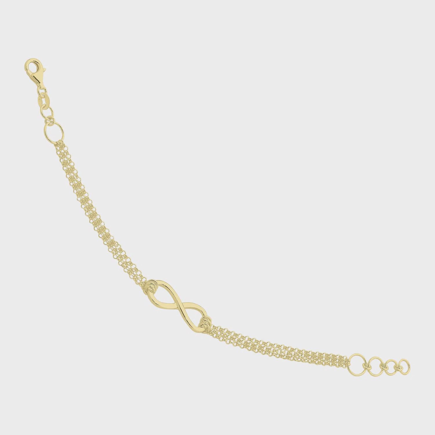 M3355  925 GOLD PLATED INFINITY BRACELET