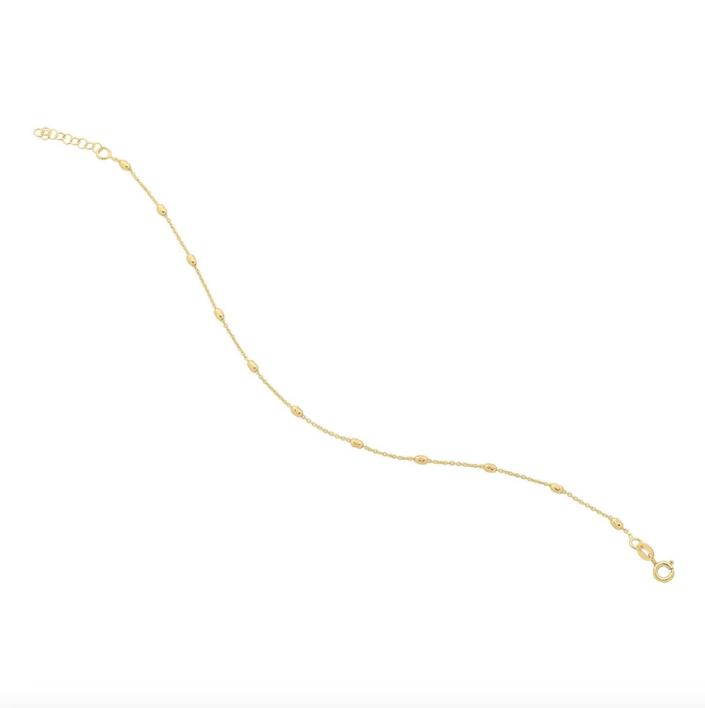 M3356  925 GOLD PLATED ANKLET  WITH BALL DESIGN