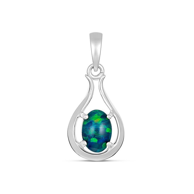 Marlon Oval 7x5mm Triplet Opal Pendant Silver