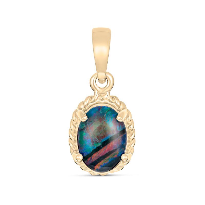 Mia Oval Twisted 8x6mm Triplet Opal Pendant