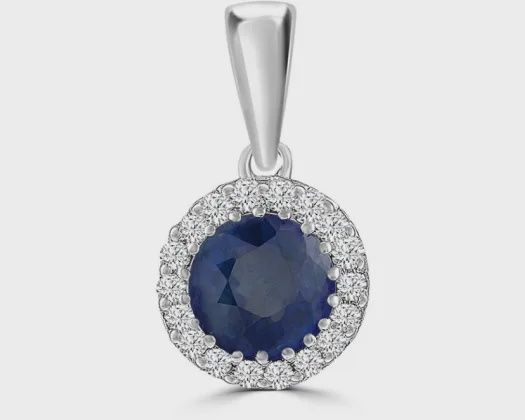 IGP-15551BS-W 9K W/G 0.03ct HI I1 dia Saphire pendant