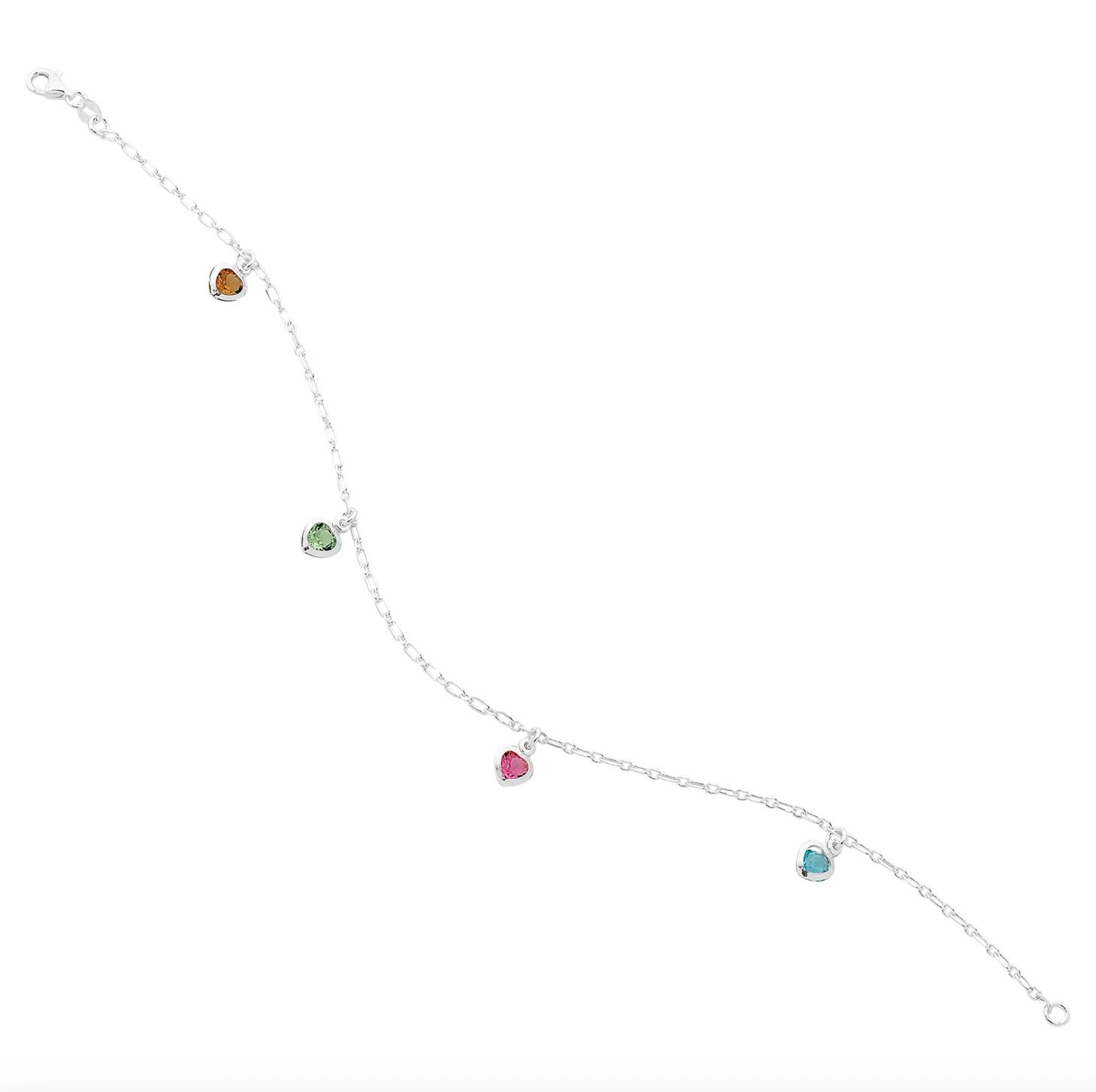Sterling Silver Crystal Anklet m1575