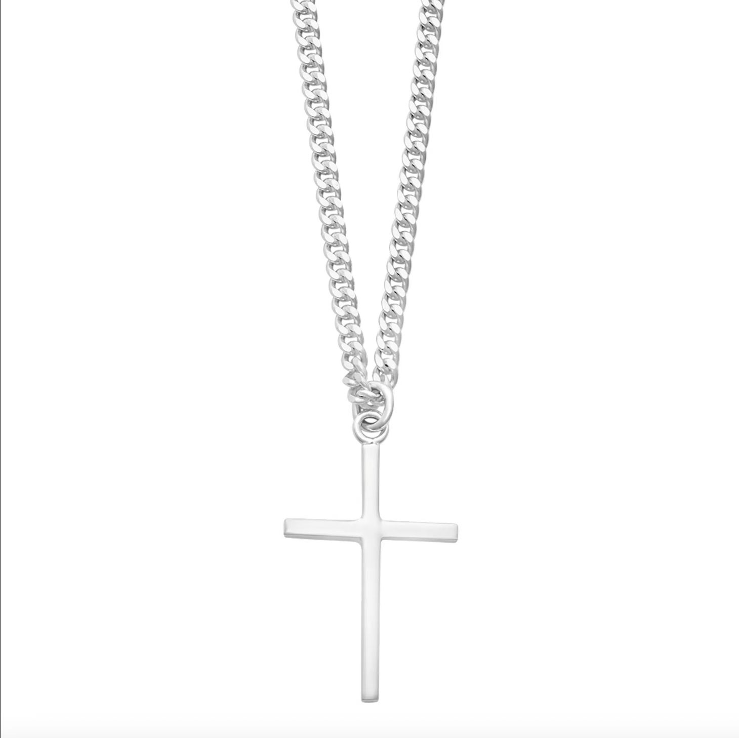 Sterling silver cross and chain M3267