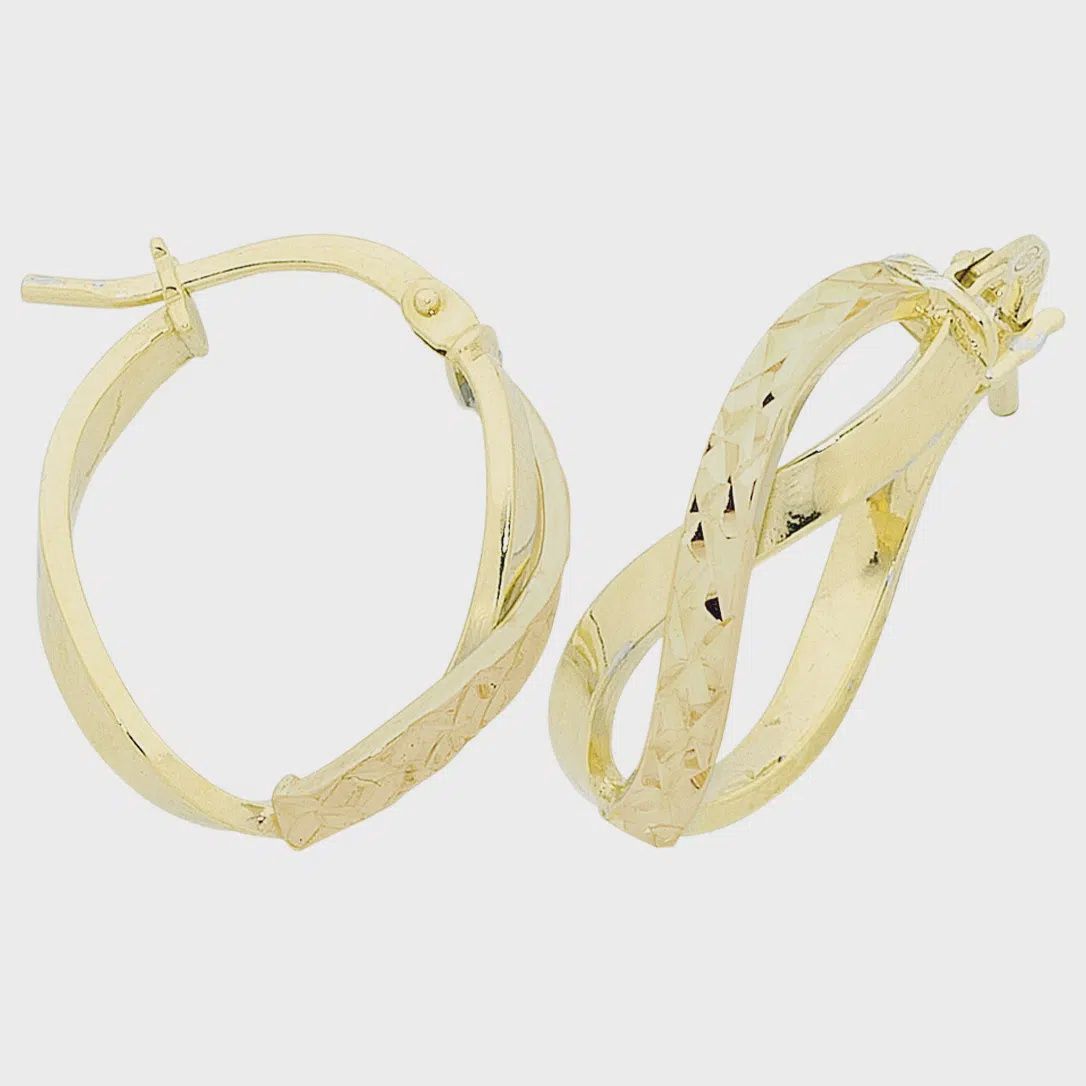 9ct gold silver filled hoops m3156