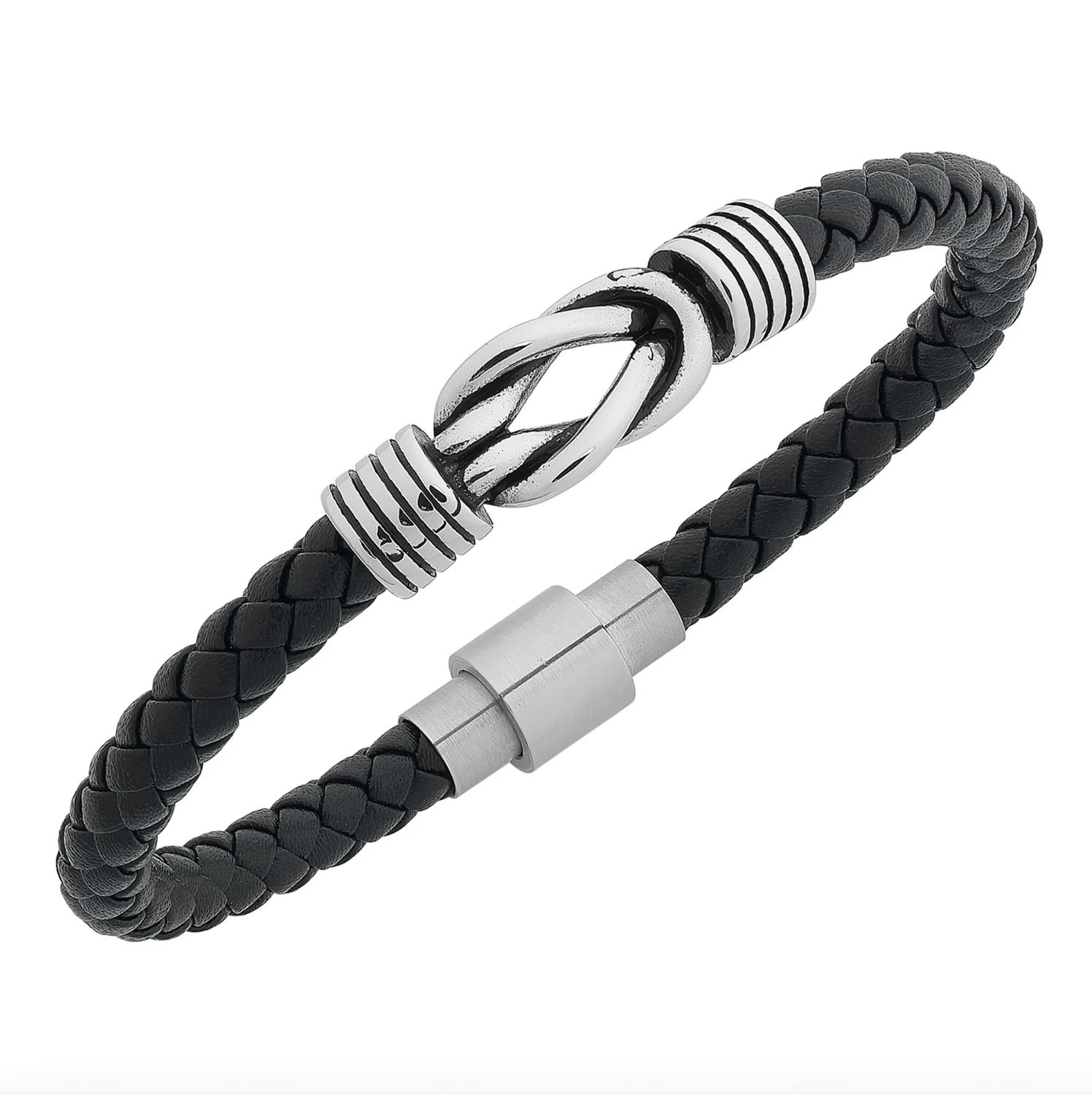 Stainless steel leather bracelet M3043