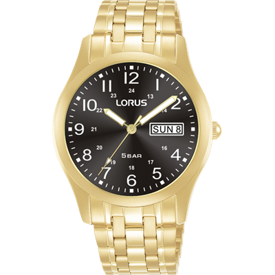 Lorus Men's Gold Day &amp; Date 50M W/R Watch