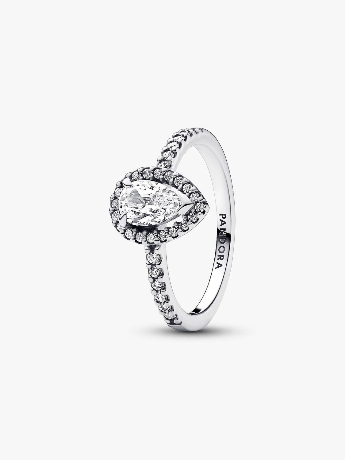 Sterling silver ring with clear cubic zirconia