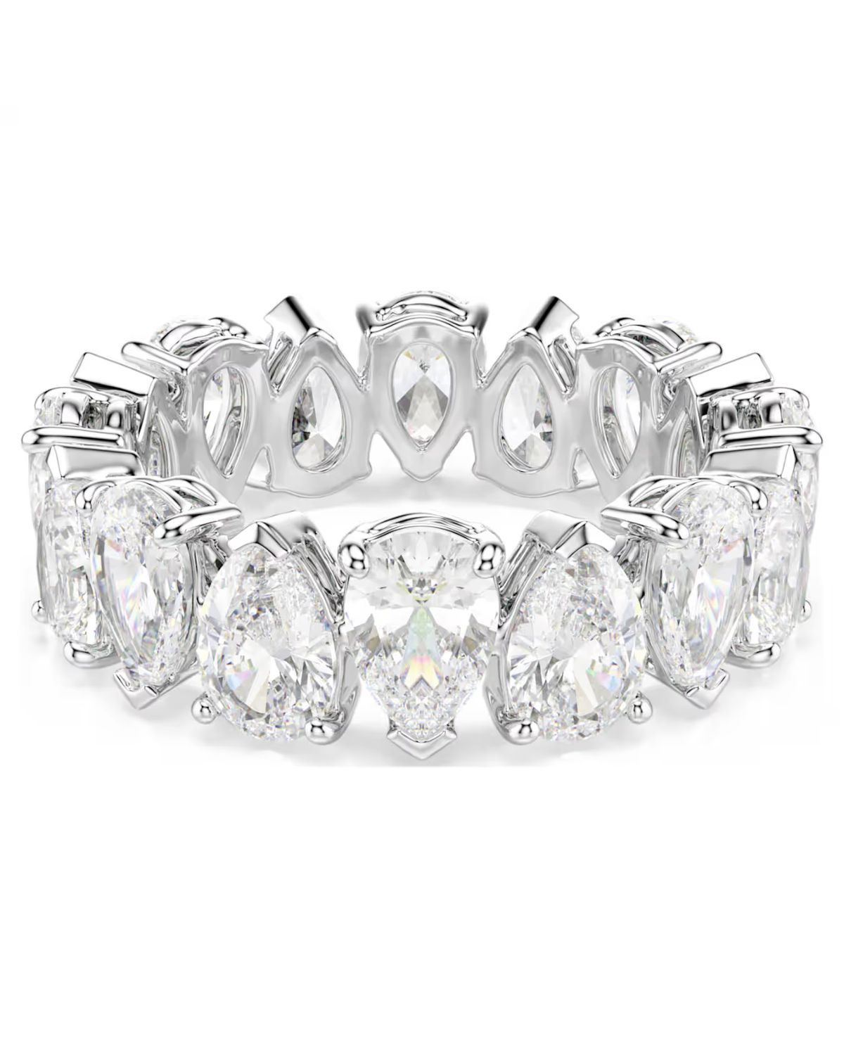 Ladies Matrix Vittore ring Pear cut White Silver-tone finish Size 50