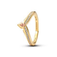 Disney Aurora 14k gold-plated ring with misty rose