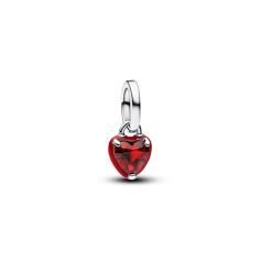 Heart sterling silver mini dangle with salsa red c