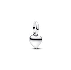Asymmetric heart sterling silver mini dangle