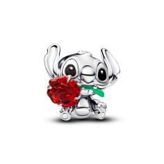 Disney Stitch sterling silver charm with red Muran