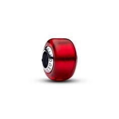 Sterling silver charm with red Murano glass and go