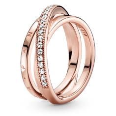 Pandora Rose Twisted Logo Ring w CZ