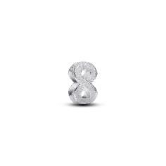 Textured infinity sterling silver mini charm
