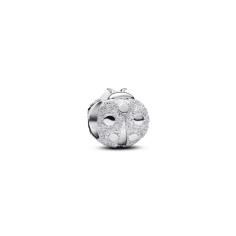 Textured ladybird sterling silver mini charm