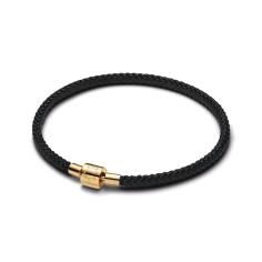 14k gold-plated bracelet with shimmering black cor